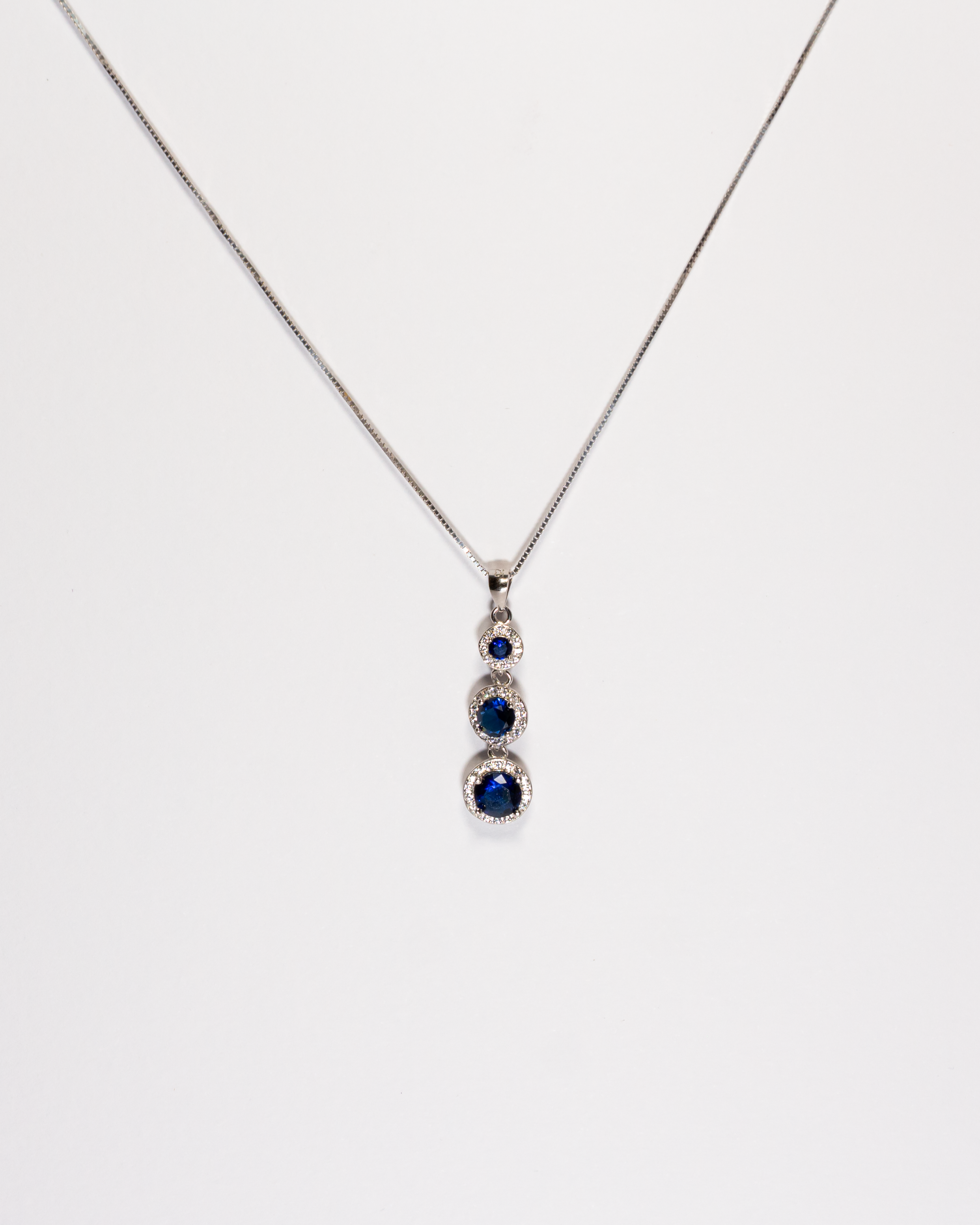 Collana Triplo Halo Blu